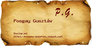 Posgay Gusztáv névjegykártya